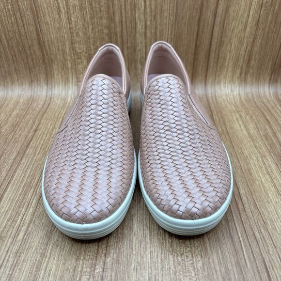 ECCO SOFT 7 WOMEN’S EU 42 US 11-11.5 CASUAL SLIP-ON PINK SHIMMER WOVEN LEATHER - Picture 2 of 8